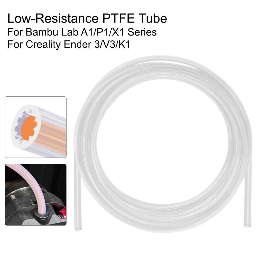 Bowden Tube - Tabung Filamen PTFE Bentuk Bintang Putih/Transparan,