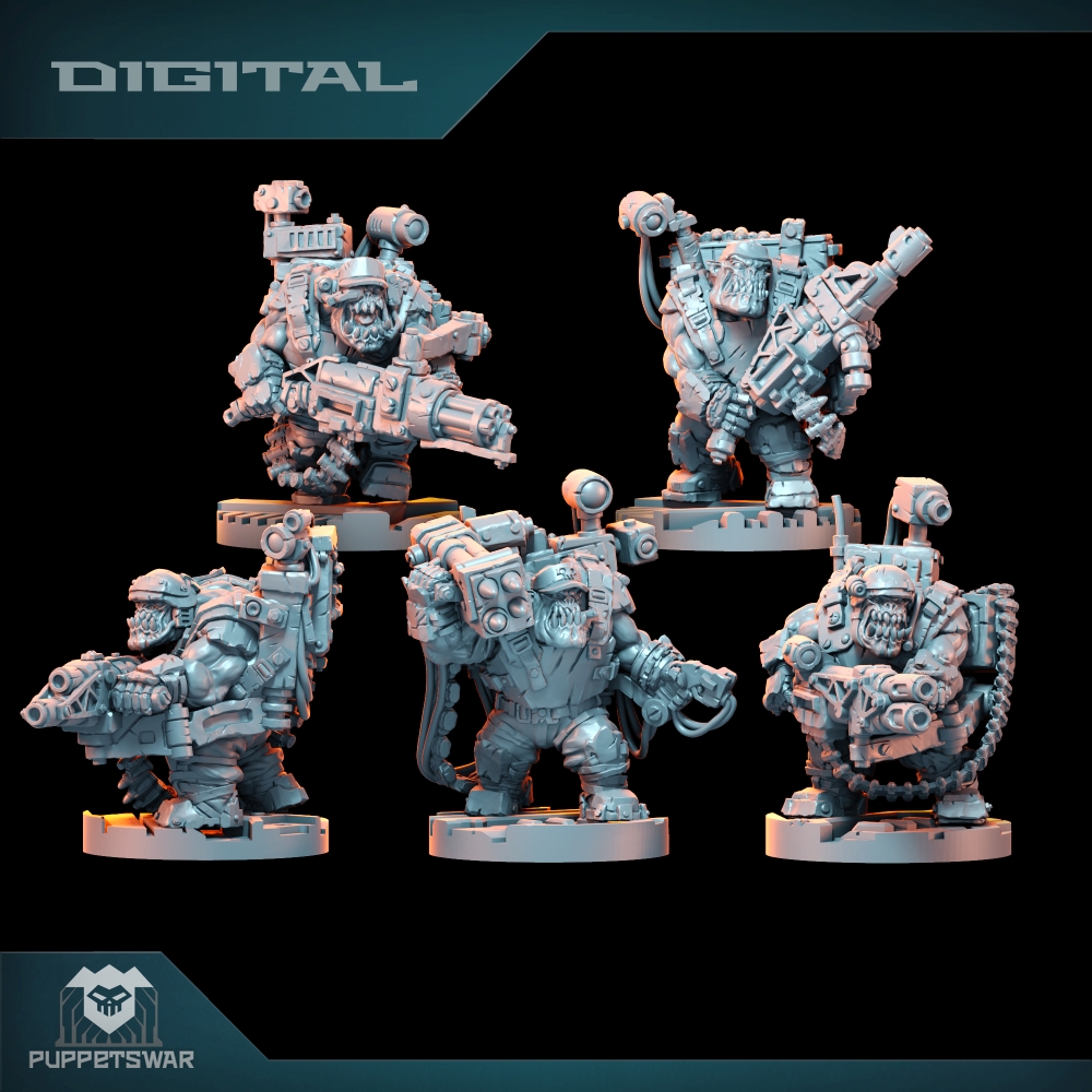 Resin Printer - Pasukan Orc Ultimate Badasses, Figur Kulit