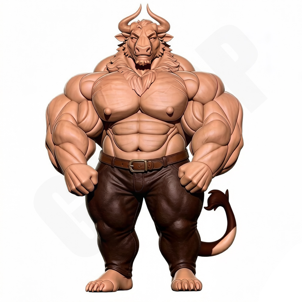 Resin Printer - Hunky Fitness Muscle Bull 1/24 Skala