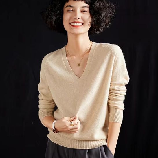 Resin Vat - Sweater Rajut Kasual Wanita 100% Kasmir