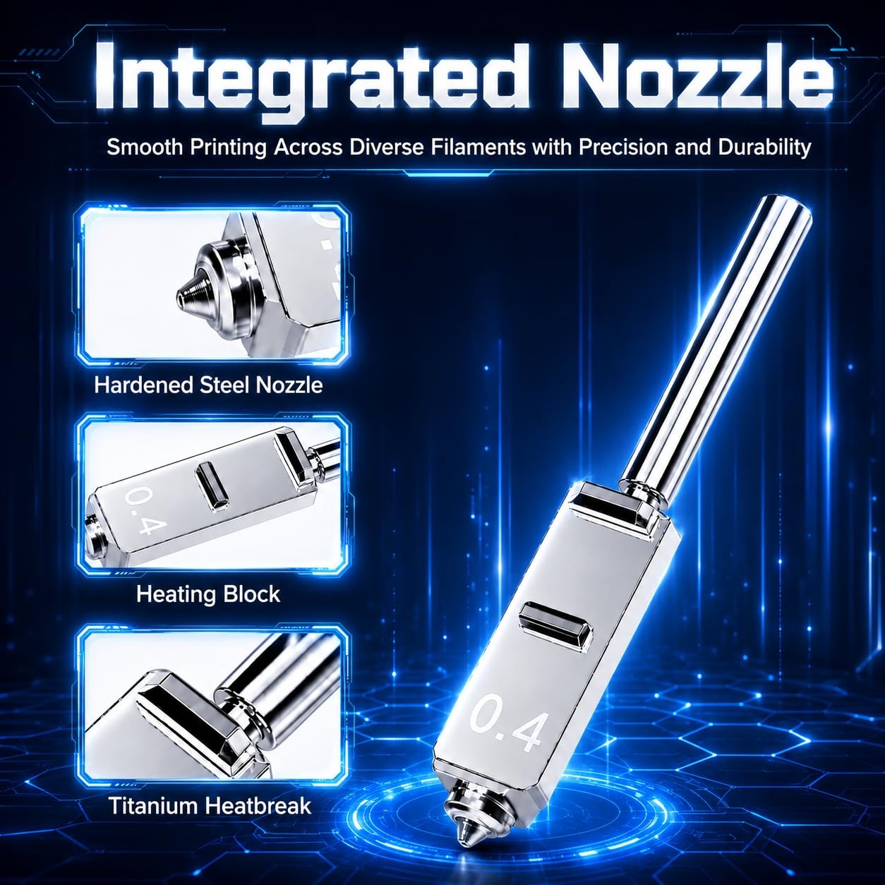 Nozel Baja Keras untuk Anycubi - Hotend 0.4Mm ulasan dan harga