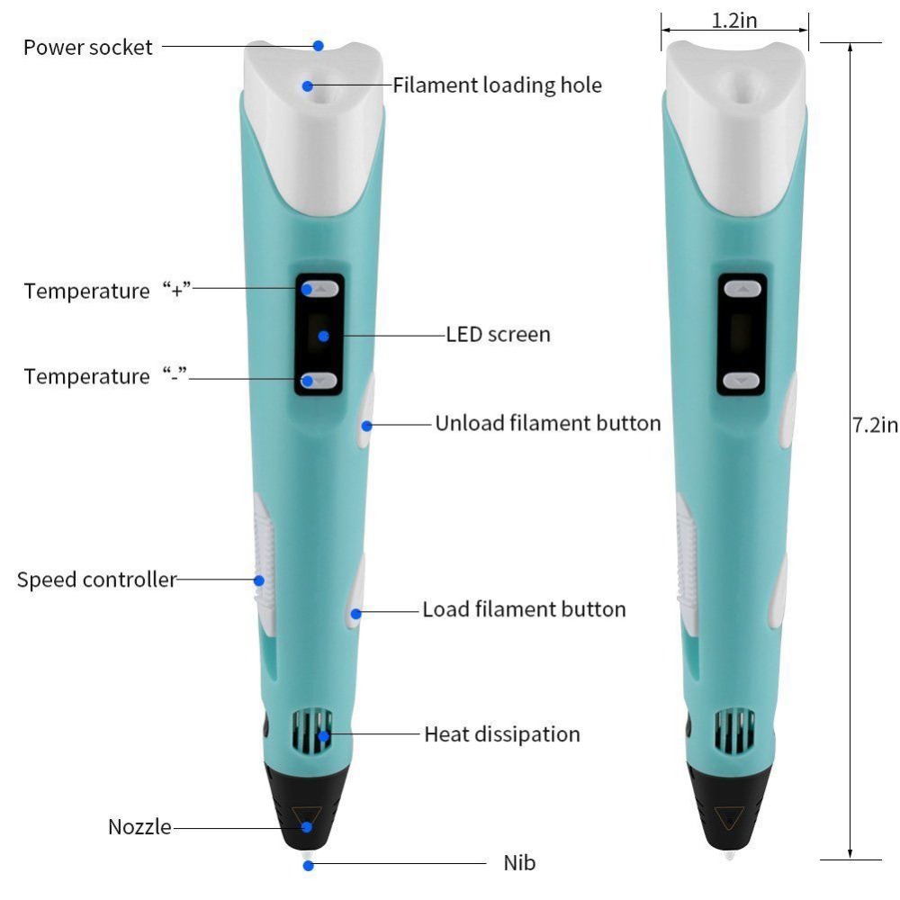 Dikale 3D Pena LED Layar DIY 3 - Pla Filament ulasan dan harga